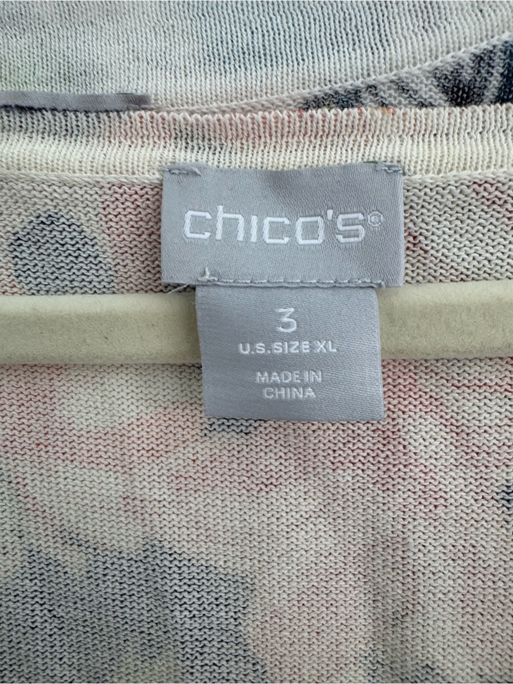 Chico's Cream Floral Knit Cardigan & Tank Set size 3/XL - Picture 3 of 3